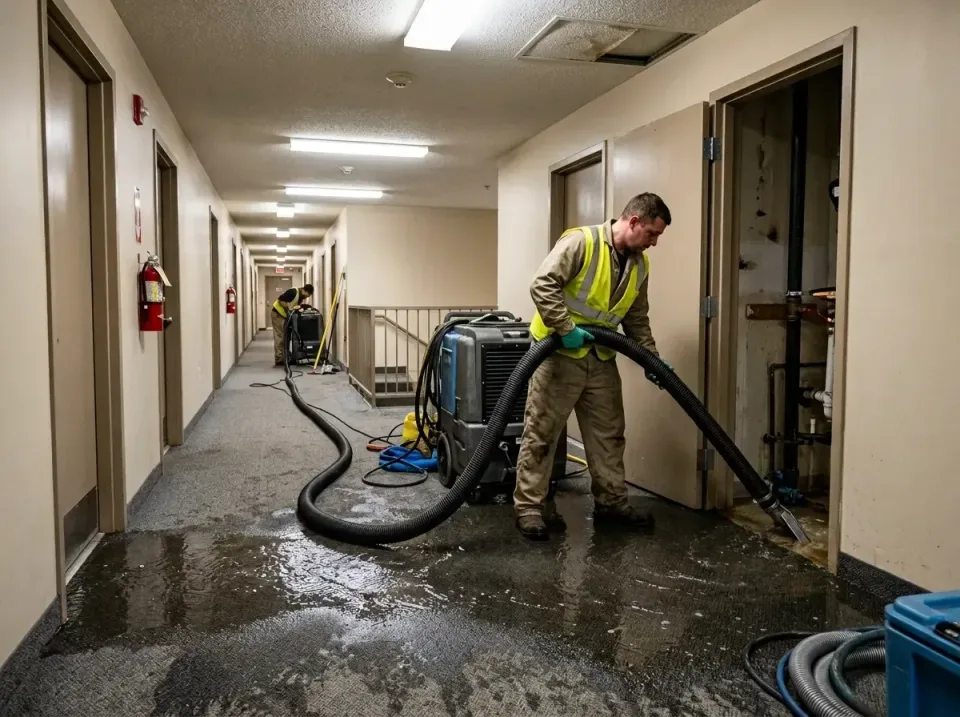 multi-unit-apartment-hallway-f-005 — frequently asked questions, Emergency Burst Pipe Water Extraction & Removal in Lakemoor…